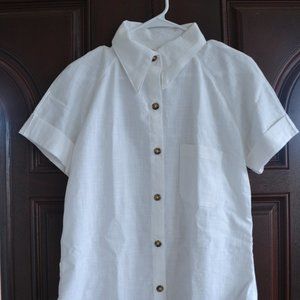 Women's White Cotton Shirt, size M